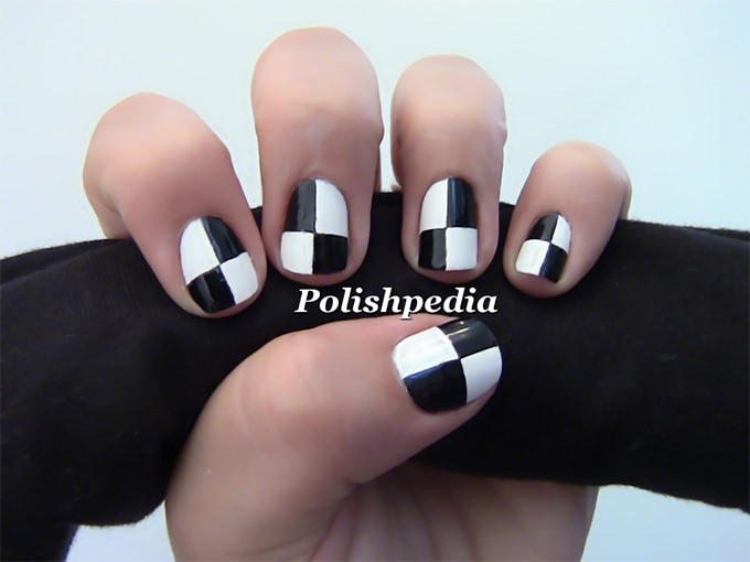 cool black and white nail design