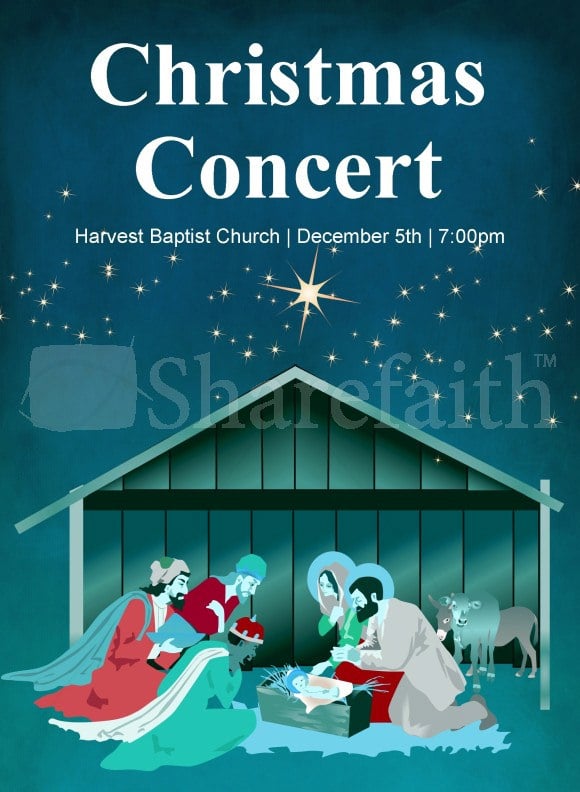 cool christmas concert flyer template