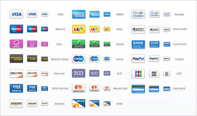 credit cards icon set
