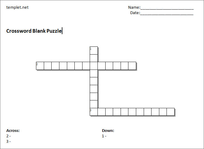23+ Blank Crossword Template - Crossword Template