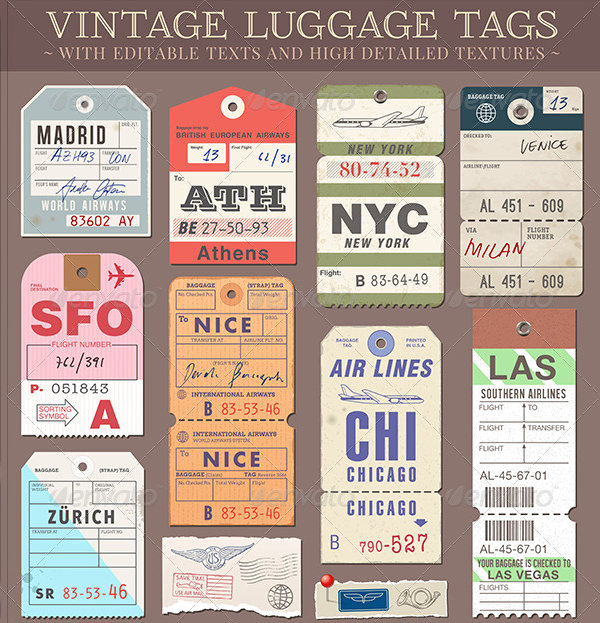 customizable luggage tags template