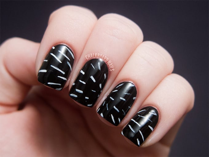 cute black and white nail design