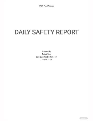 daily safety report template