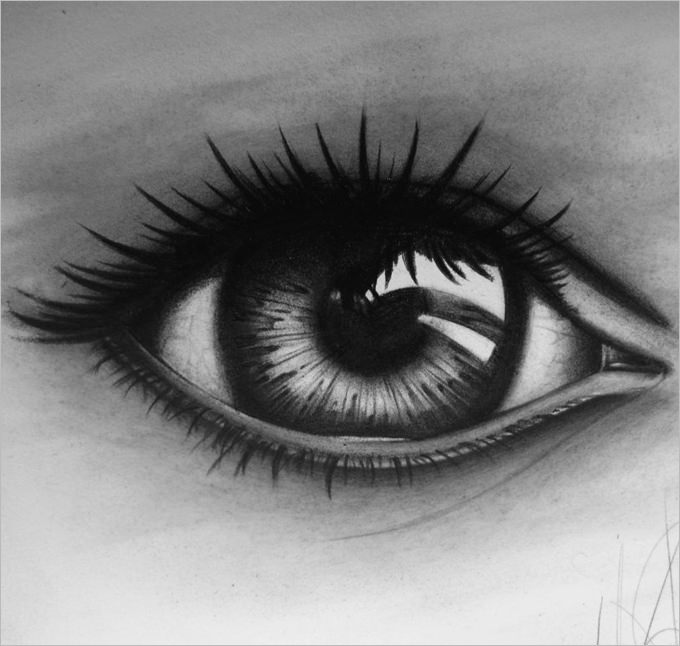 dark eye pencil drawing