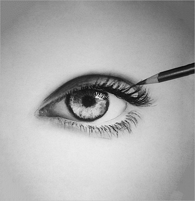 deep eye pencil drawing