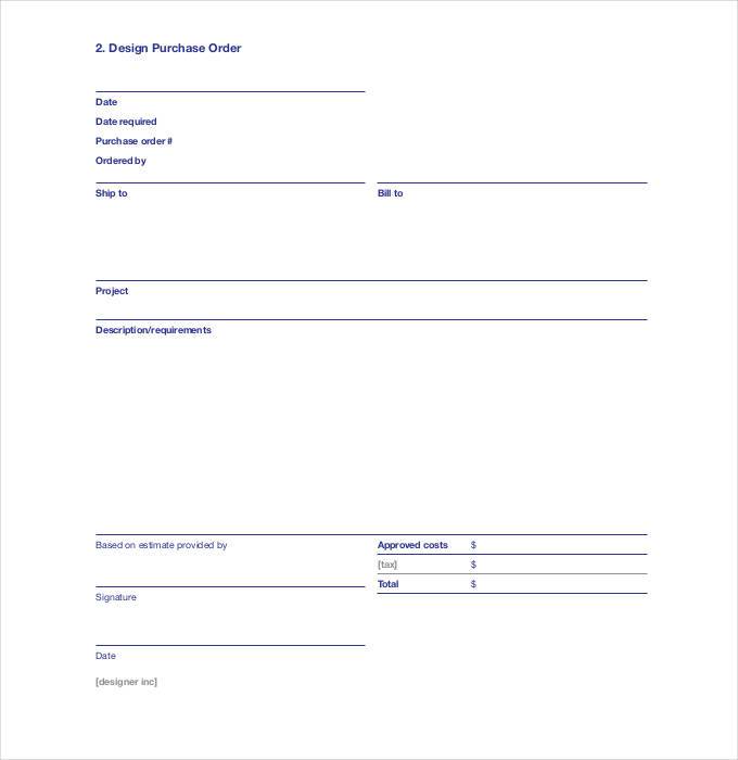 design purchase order