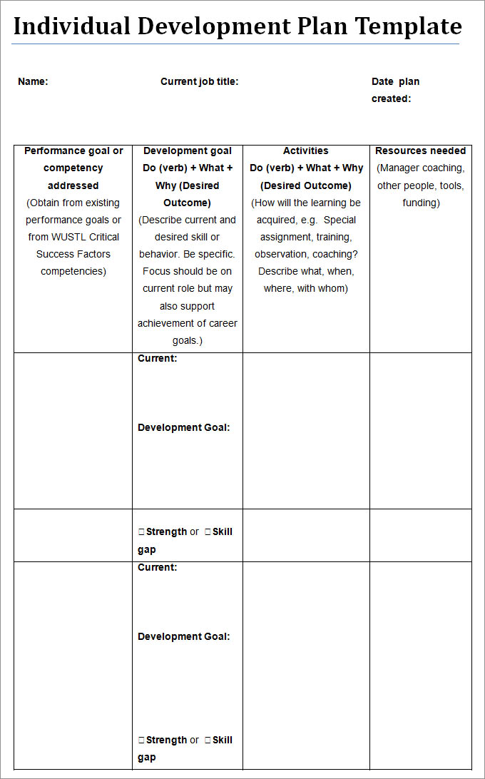 Individual Development Plan Template - 15+ Free PDF, Word Documents