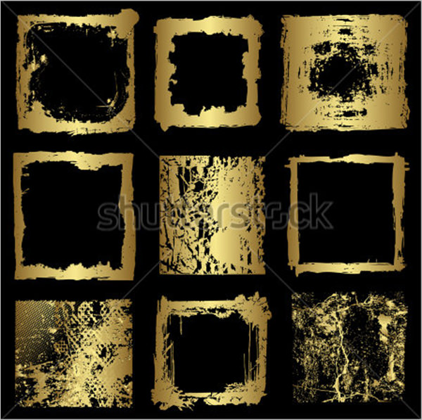 different gold frame brush