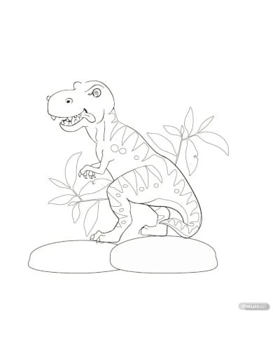 dinosaur coloring page for kids