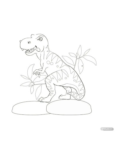 Easy How to Draw Simple Dinosaurs Tutorial and Dinosaur Coloring Page