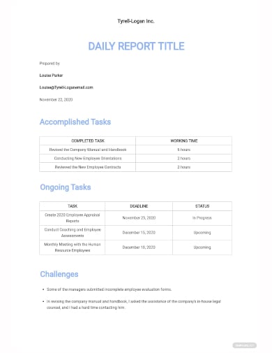 driver daily report template