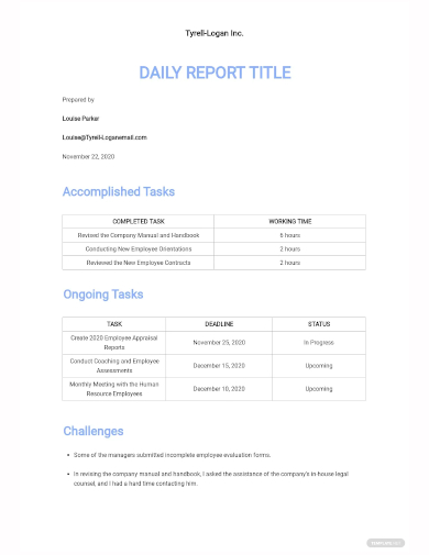 82+ Daily Report Templates - Word, PDF, Excel, Google Docs