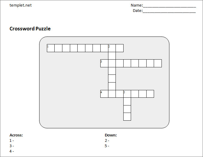 23 Blank Crossword Template Crossword Template