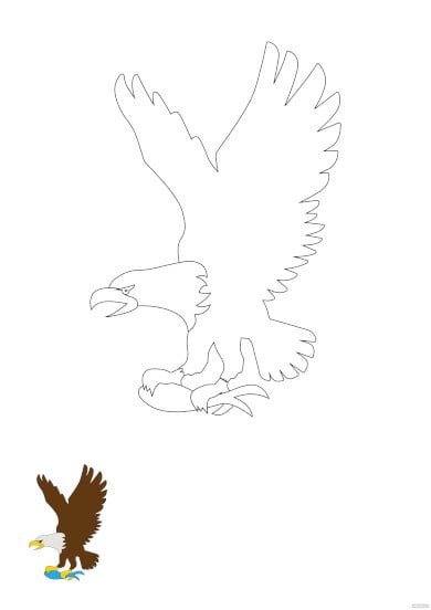 eating eagle coloring page