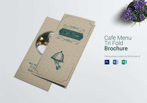 editable cafe menu trifold template