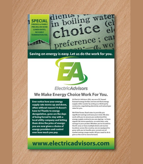 electric advisers postcard flyer template