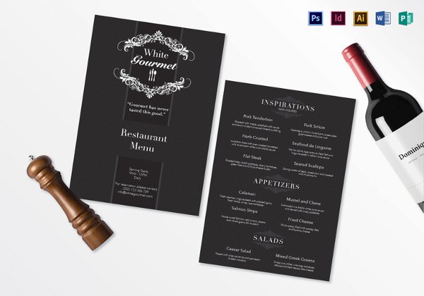 elegant menu template