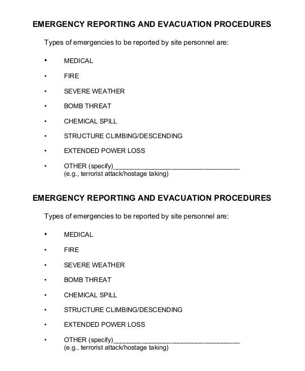 emergency action plan template1