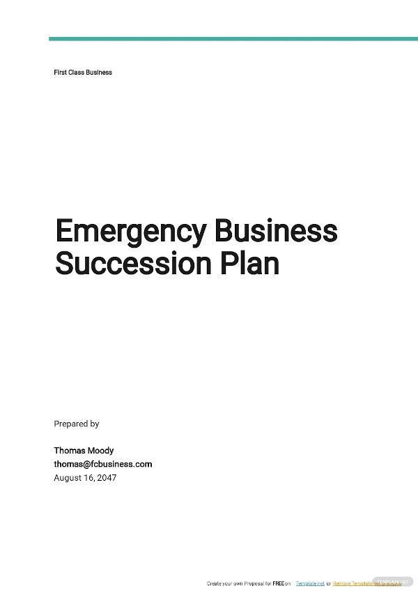 emergency business succession plan template