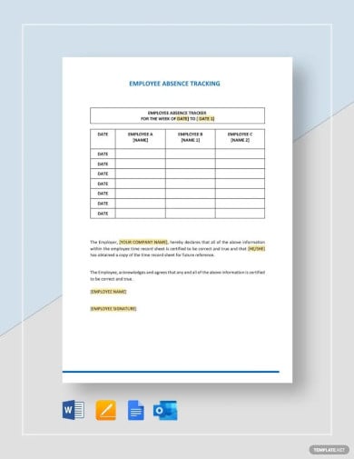 employee absence tracking template