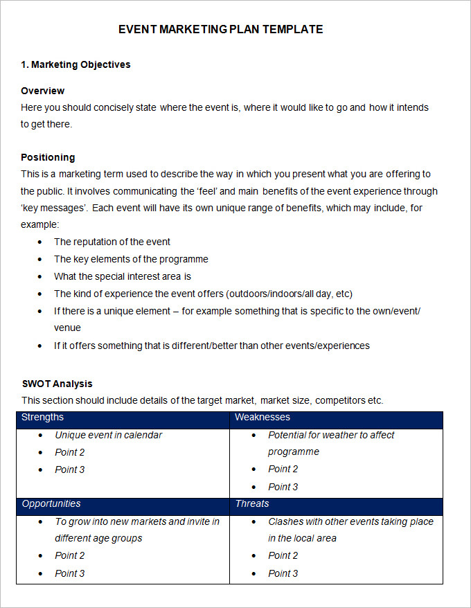Event Marketing Plan Template 7 Free Word Documents Download