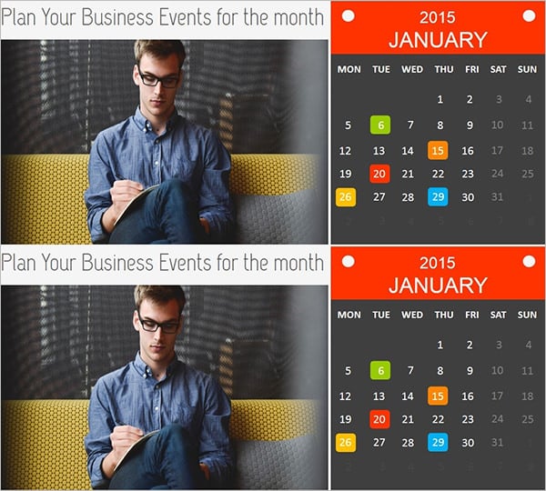 event planner calendar template