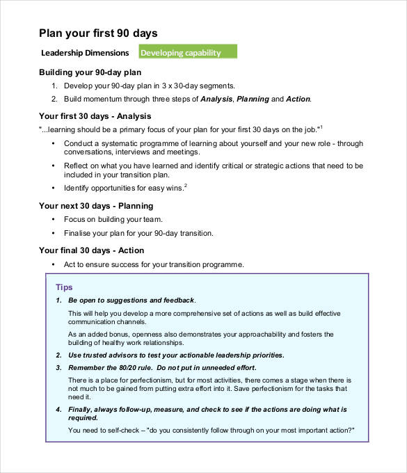 37+ 30 60 90 Day Plan Templates Word, Pages, PDF, Google Docs