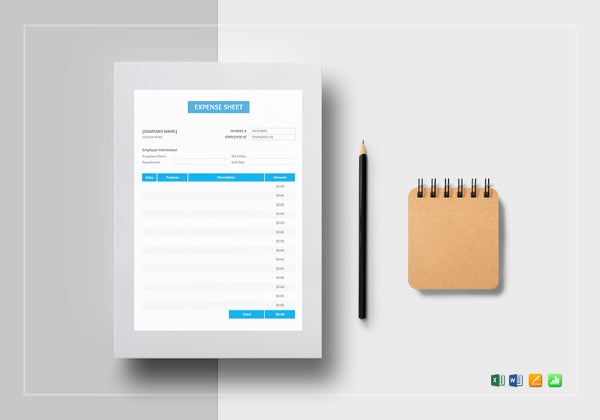 expense sheet excel template