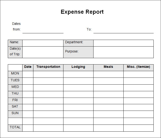 expense report templates free