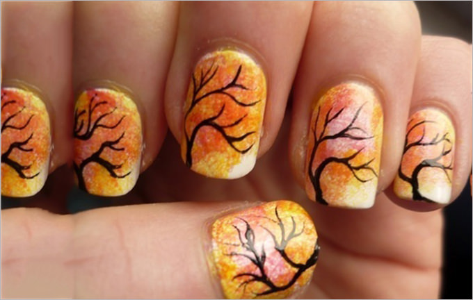 fall color nail design