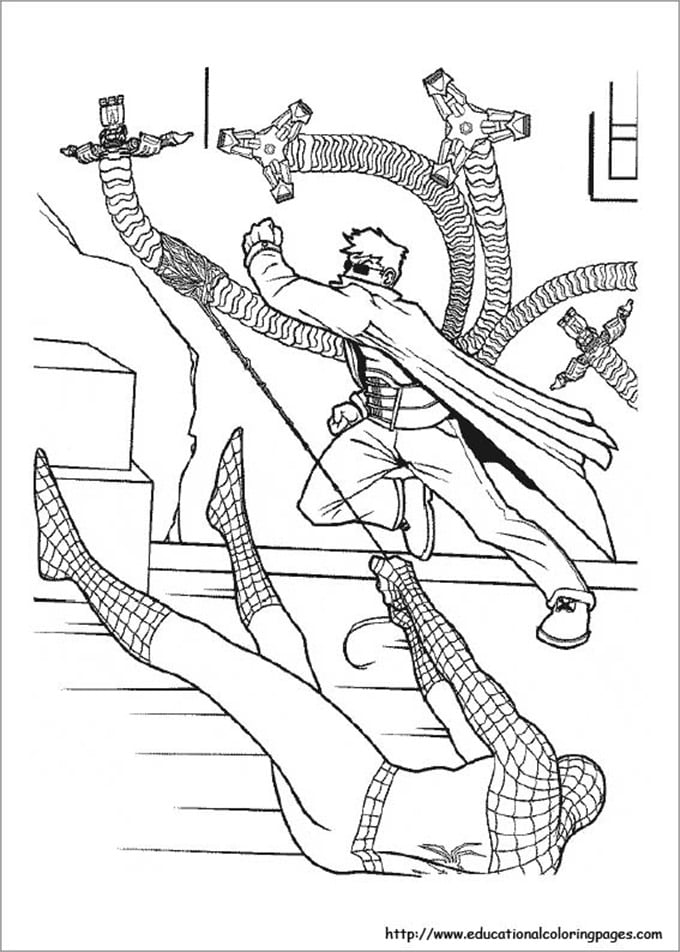 falling spiderman coloring page