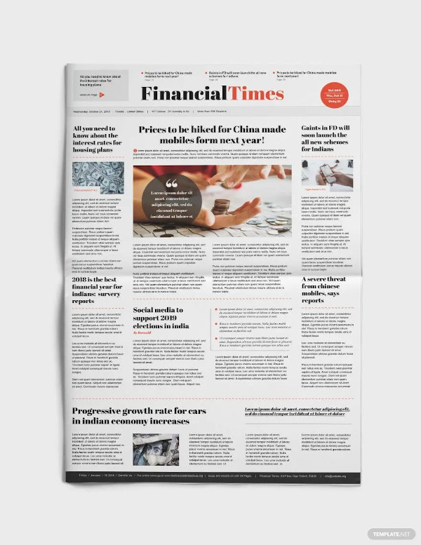 financial newspaper template