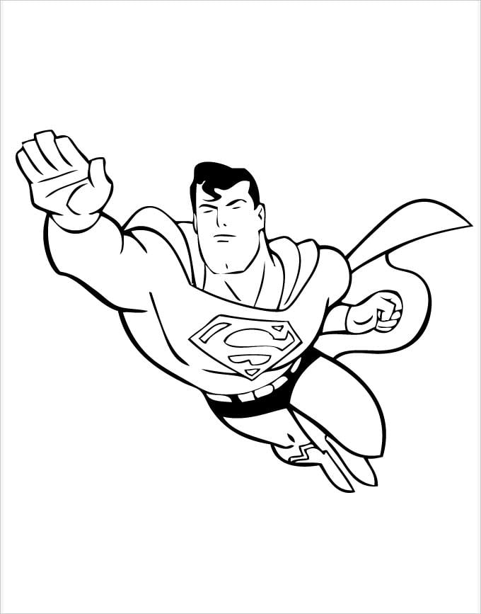flying superhero coloring pages