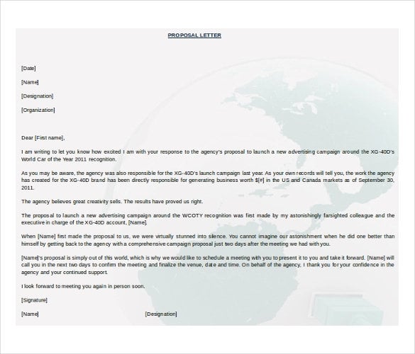 formal business proposal letter microsoft word
