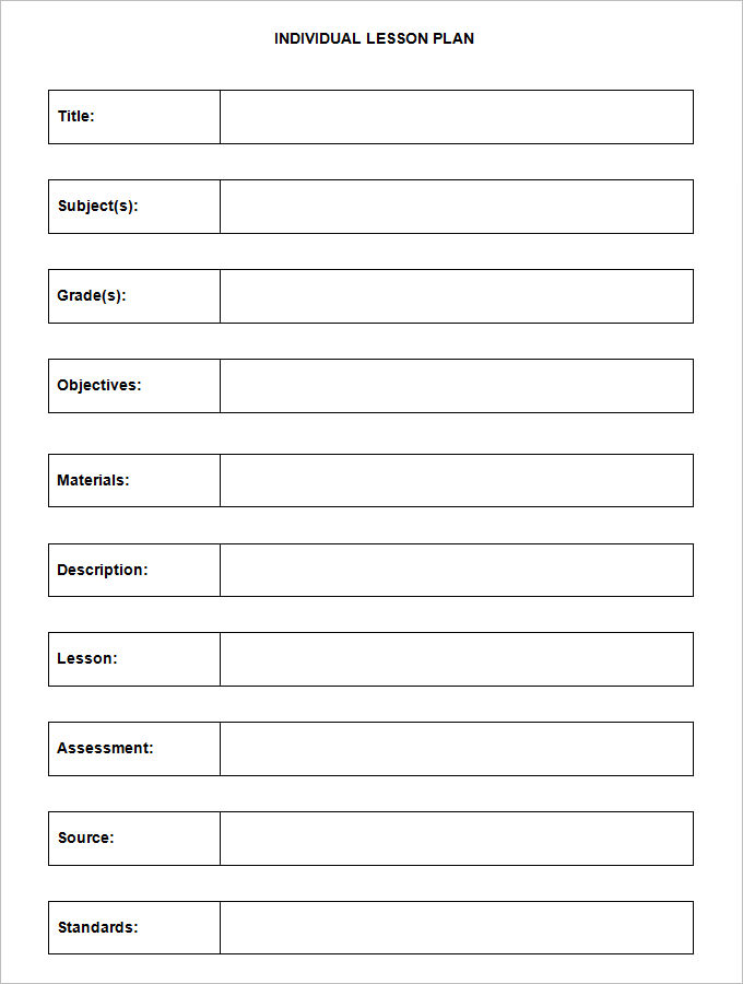 Blank Lesson Plan Template 3 Free Word Documents Download