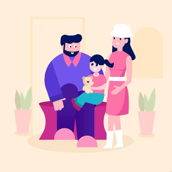 free cartoon family illustration