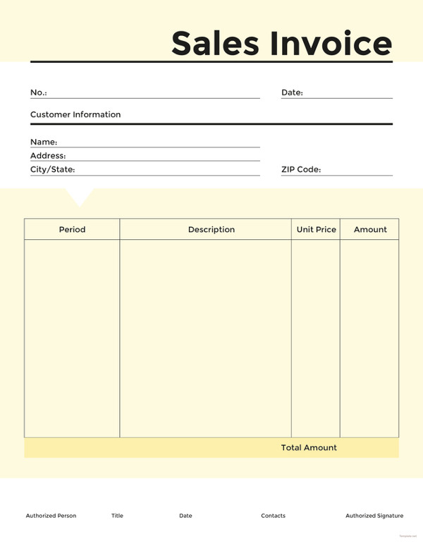 Free Printable Sales Invoice