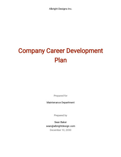 free company career development plan template