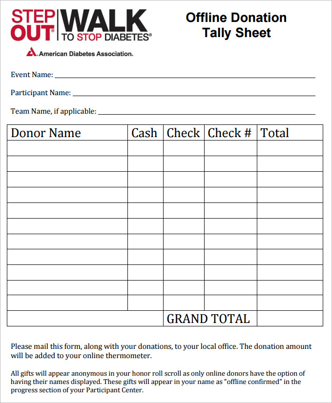 Donation List Template