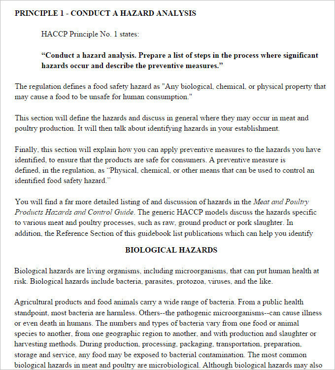 free haccp principles pdf