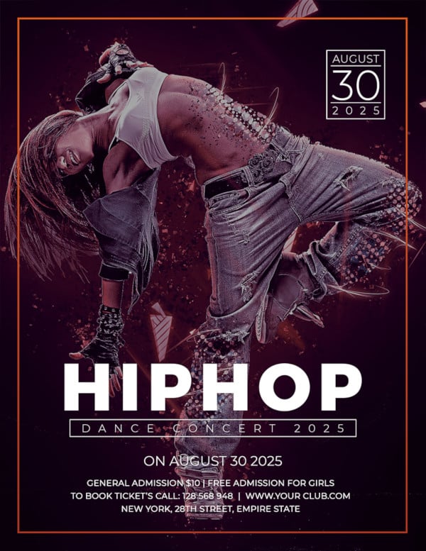 free hip hop concert flyer template