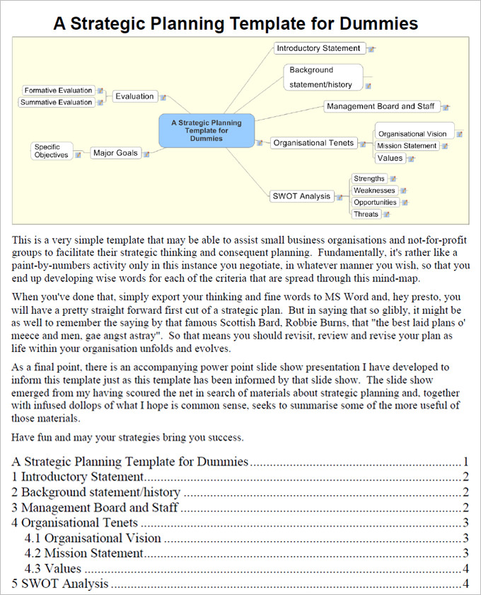 free it strategy plan template