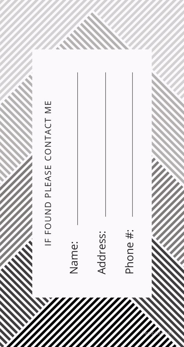 Luggage Tag Template