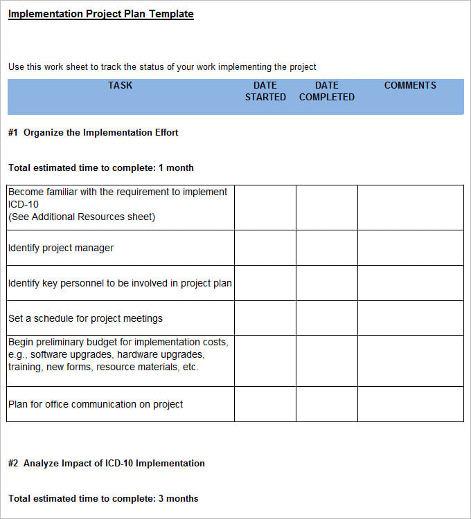 Project Implementation Plan Template 6 Free Word Excel Documents Download Free Premium Templates