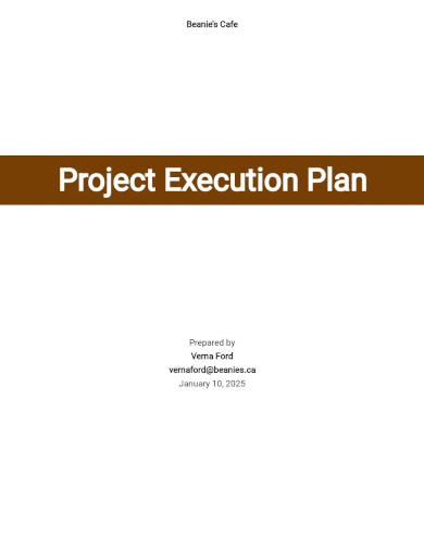 free sample project execution plan template