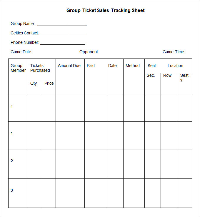 Tracking Sheet Template Word