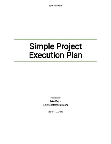 free simple project execution plan template