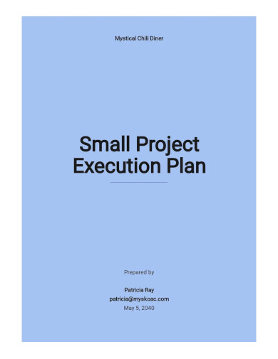 free small project execution plan template