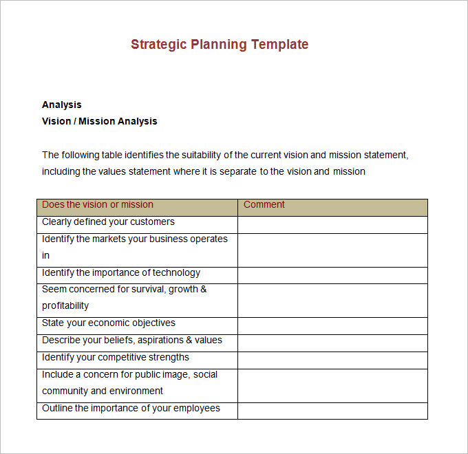 Strategic Account Plan Template 8 Free Word PDF Documents Download