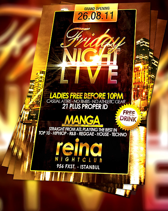 friday night club flyer template